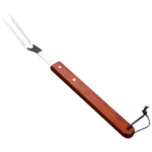 Barbecue Fork Stainless Steel Roasting Skewers with Wooden Handle for Meat and Vegetables Outdoor Grill Accessories