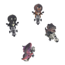 4 Stück Dinosaurier-Motorikspielzeug Motorrad PVC Zugauto Heimdekoration für Kinder