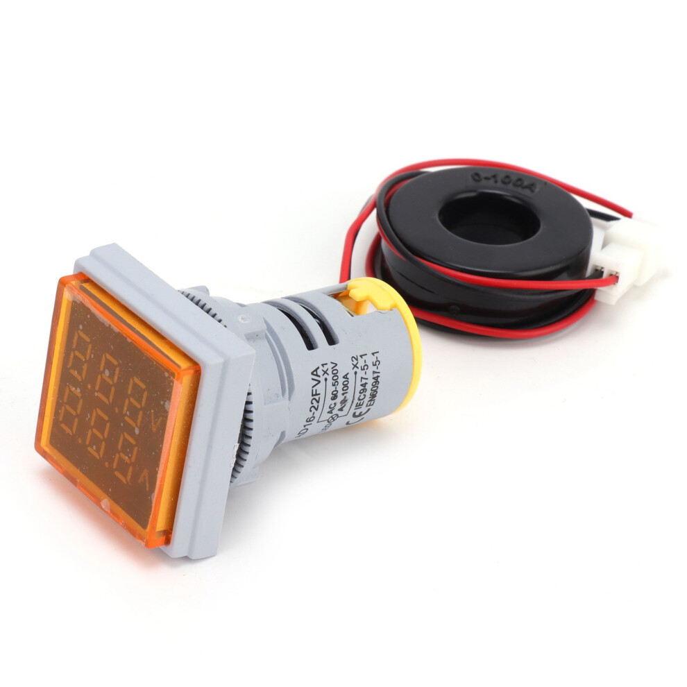 Current Signal Indicator Ad16-22Fva, 60-500V Ac, 0-99.9A, Yellow 9371340533758