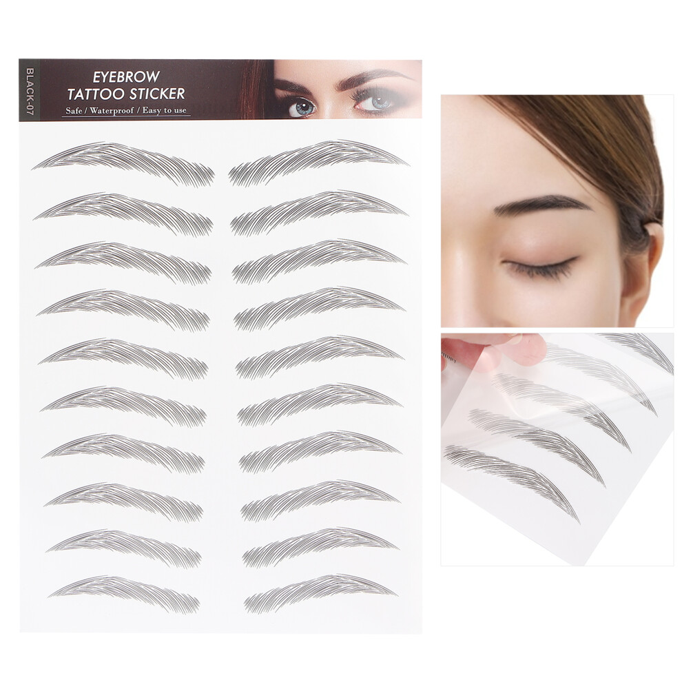 Eco-Friendly Waterproof Eyebrow Transfers BLACK-07 1-7 Days