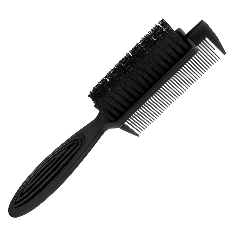 Unisex Black 2 In 1 Beard & Haircut Comb Brush, Travel Portable Abs+Nylon