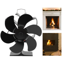 Ventilador para estufa L, 6-aspas de aluminio, 22.2-24.5 oz, negro