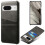 (Black) For Google Pixel 8a Case Pu Leather+pc Phone Cover With 2 Card Slots 1