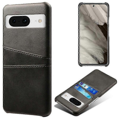 (Black) For Google Pixel 8a Case Pu Leather+pc Phone Cover With 2 Card Slots
