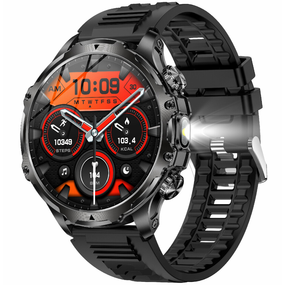 (Black) Smartwatch Ak75 Silicone Strap Smart Watch Bluetoo Black 6914270390423