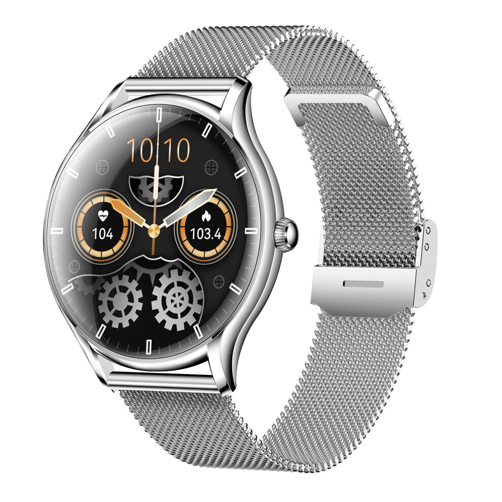 (Silver) Smartwatch Qs36 Steel Strap 1.43-Inch Smart Watch Silver 6914279737663