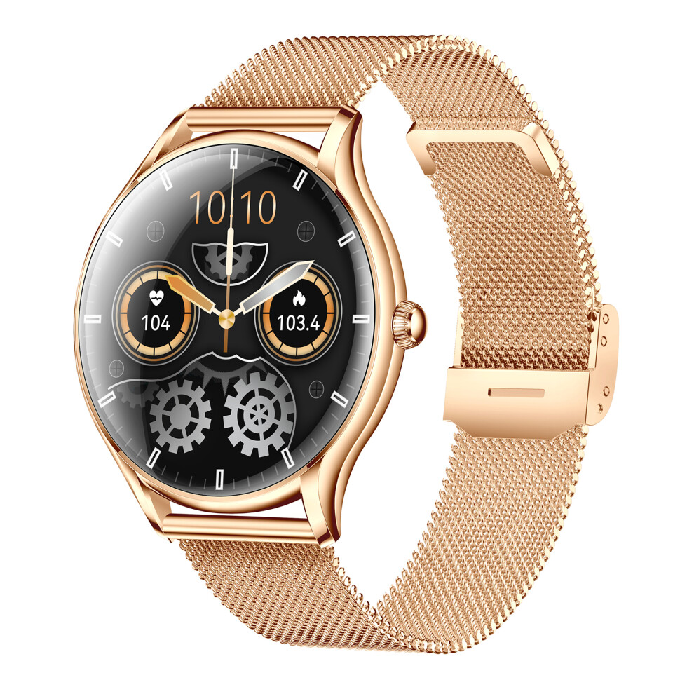 (Gold) Smartwatch Qs36 Steel Strap 1.43-Inch Smart Watch Gold 6914270495012