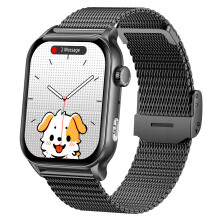 (Black) Smartwatch KR86 1.95-inch AMOLED Screen Smart Watc