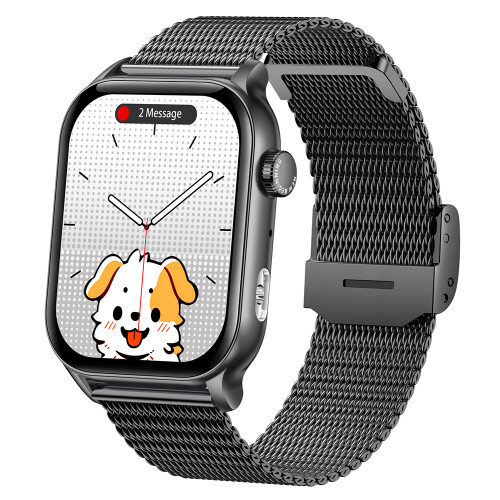 (Black) Smartwatch KR86 1.95-inch AMOLED Screen Smart Watc
