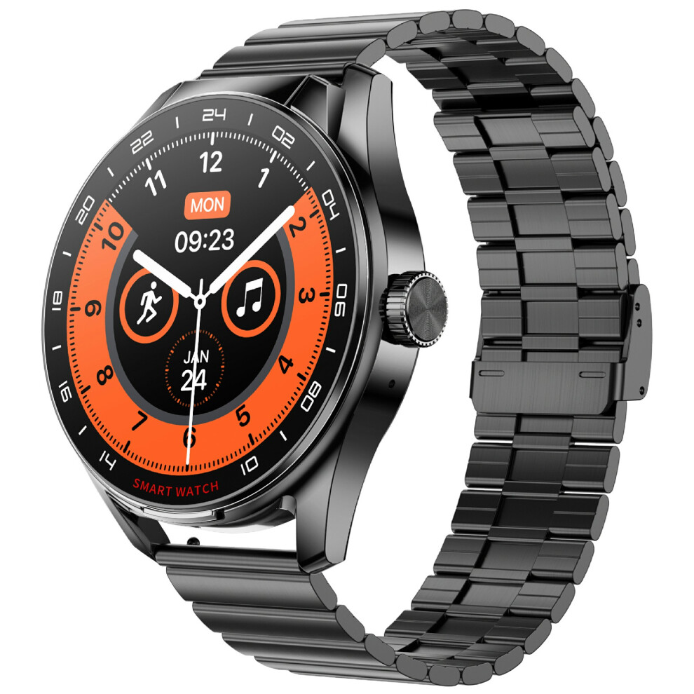 (Black) Smartwatch D9 Steel Strap Smart Watch With Earbuds Black 6914277911195