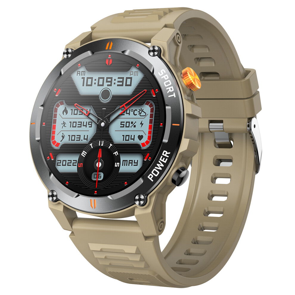 (Khaki) Smartwatch J300 1.52-Inch Smart Watch Bluetooth-Co 6914272870060