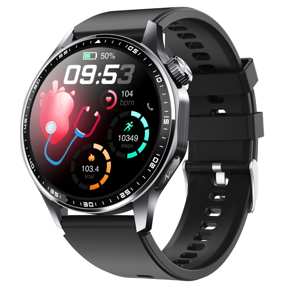 (Blacksiliconestrap) Smartwatch F210 Blood Pressure Heart Rate Monitor 6914273742236