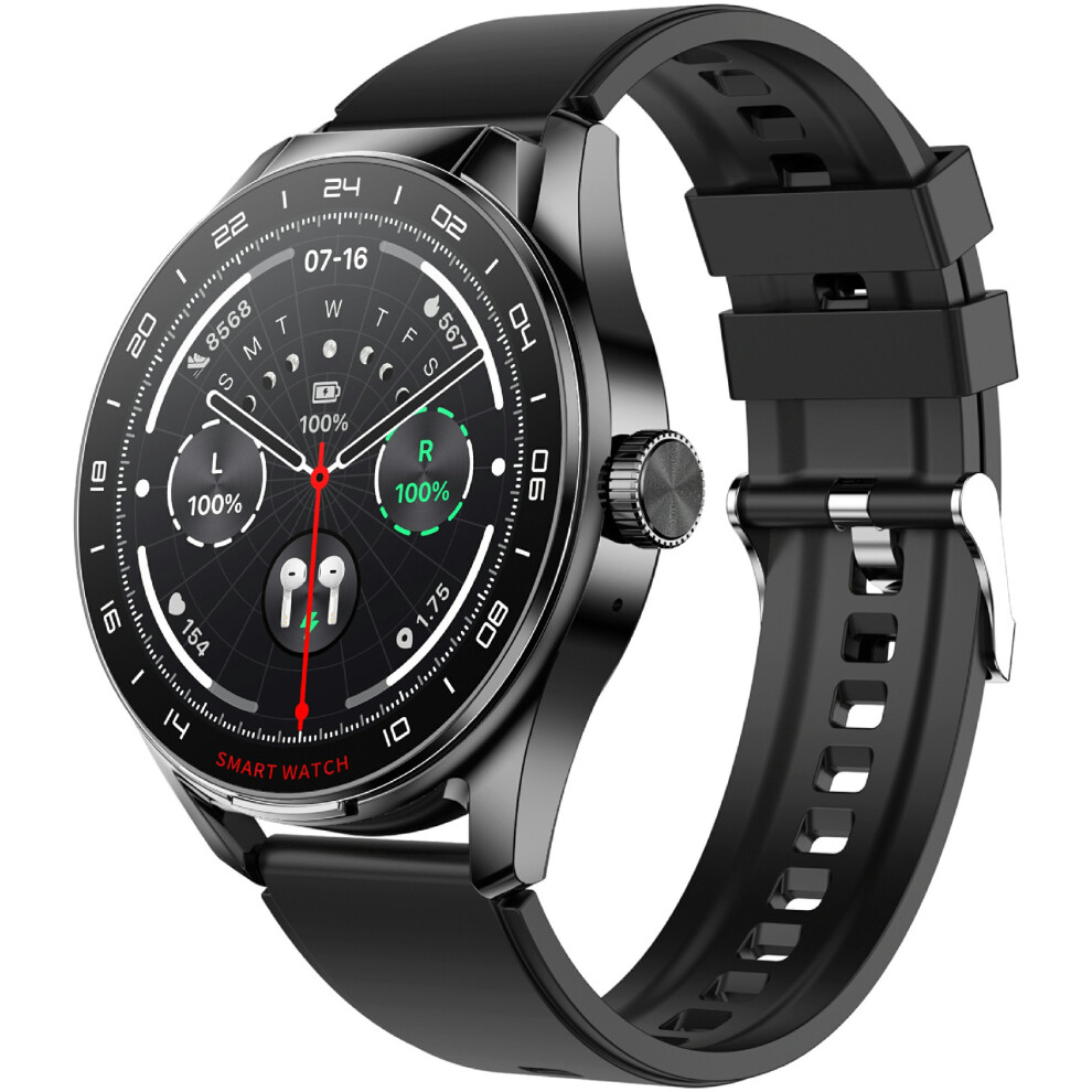(Black) Smartwatch D9 Silicone Strap Smart Watch With Earb Black 6914277616175