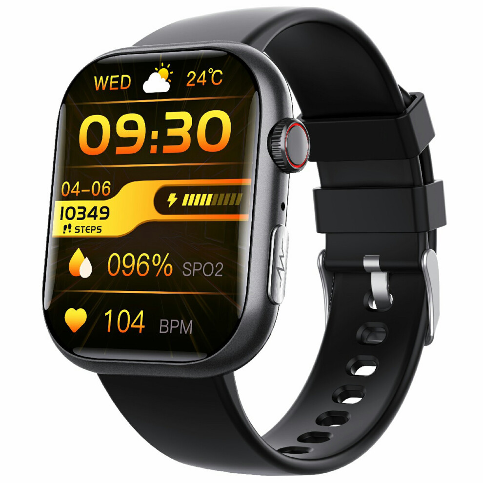 (Blacksilicone) Smartwatch F100 Smart Watch Health Monitor Ip67 Wa 6914276569700