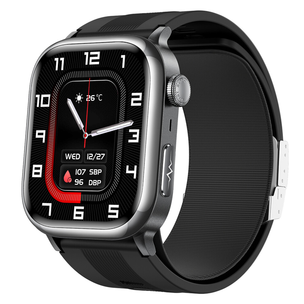 (Black) Smartwatch TK66 Smart Watch Blood Pressure ECG Hea