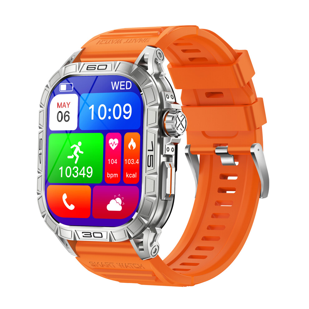 (Orange) Smartwatch K63 1.96" Amoled Screen Bluetooth- Orange 6914276426201