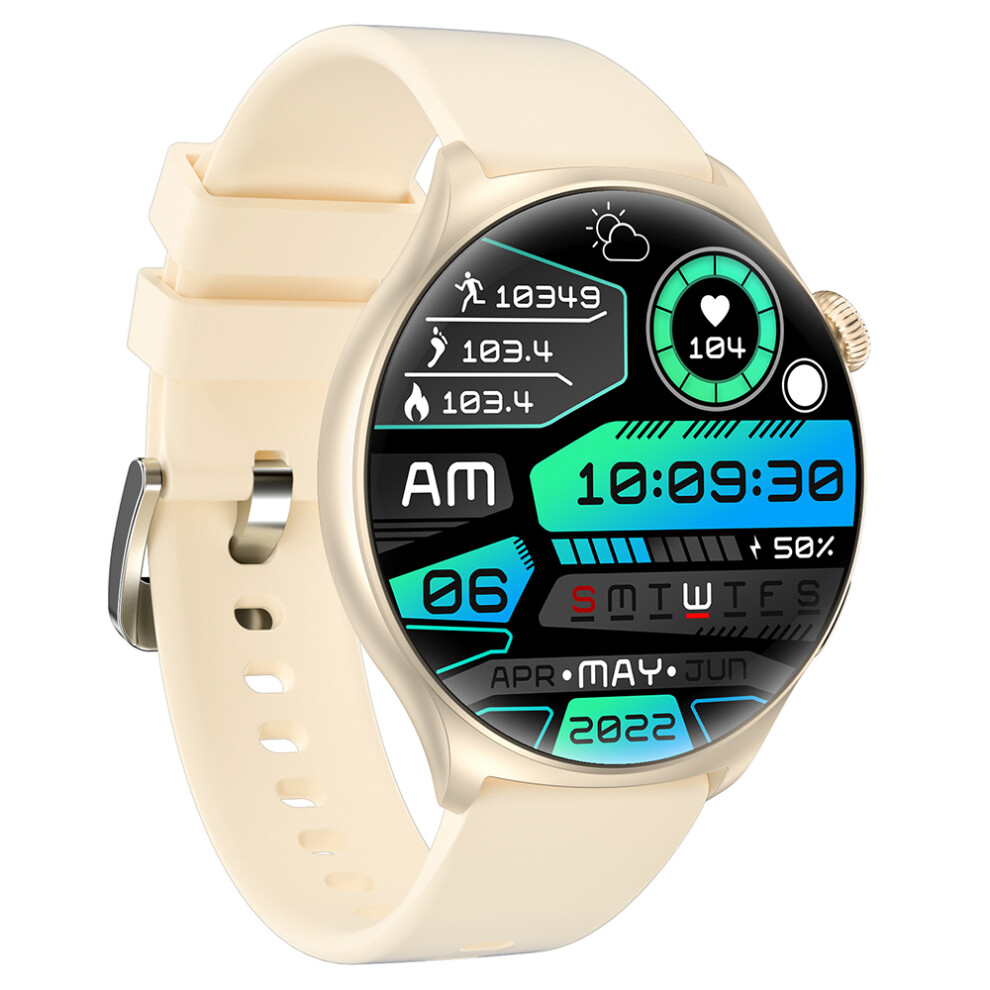 (Gold) Smartwatch Mx16 1.43-Inch Round Screen Bluetooth-C Gold 6914276000272