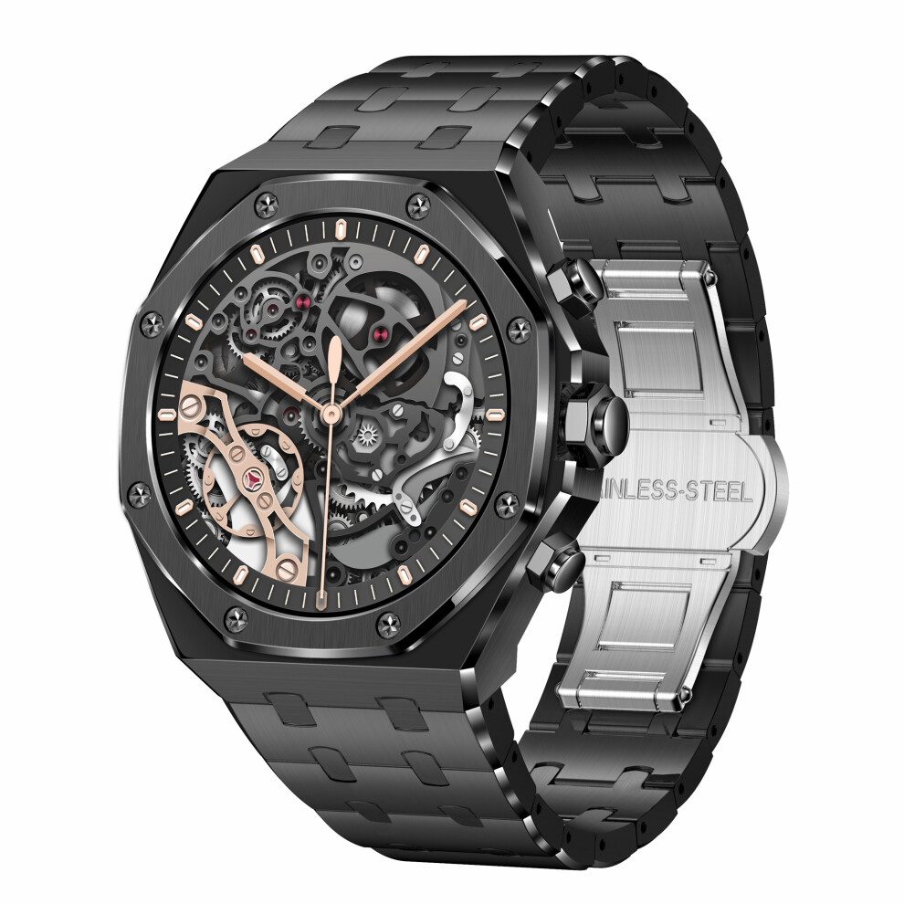 (Black) Smartwatch Ak68 Steel Strap Smart Watch 1.43-Inch Black 6914275029342