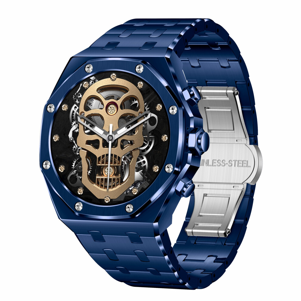 (Blue) Smartwatch Ak68 Steel Strap Smart Watch 1.43-Inch Blue 6914272444674
