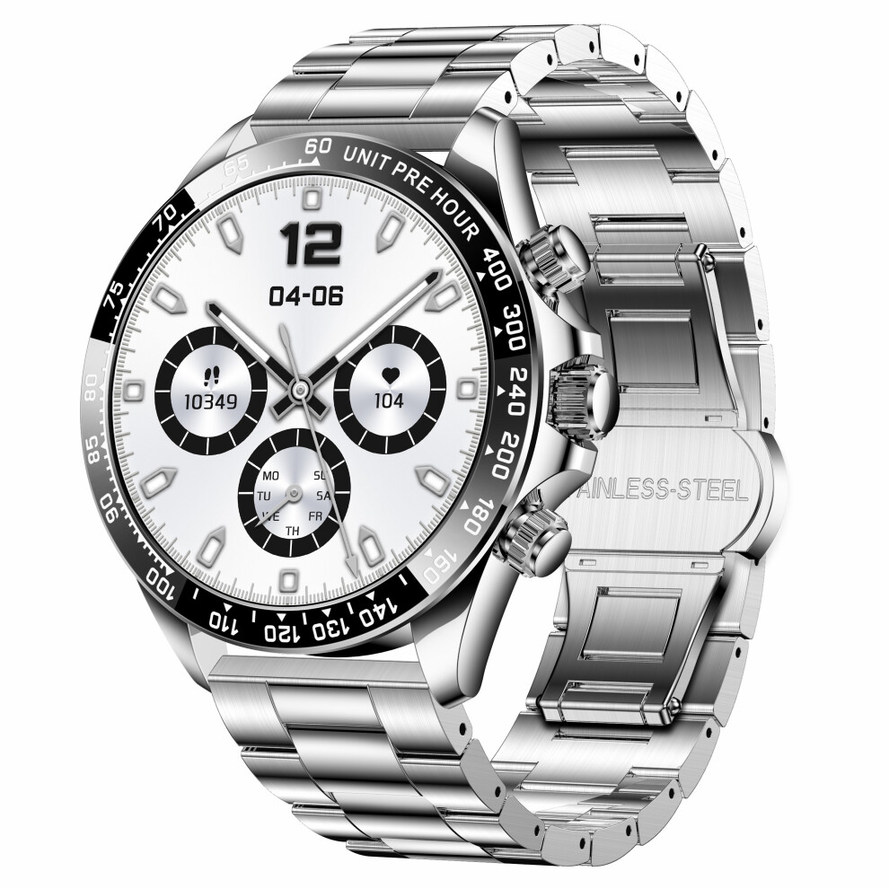 (Silver) Smartwatch Ak63 Bluetooth-Compatible Call Amoled S Silver 6914278237768