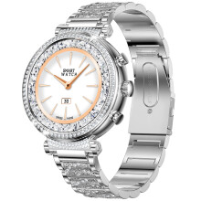 (Silver) Smartwatch TK28 Women ECG Bluetooth-compatible Cal