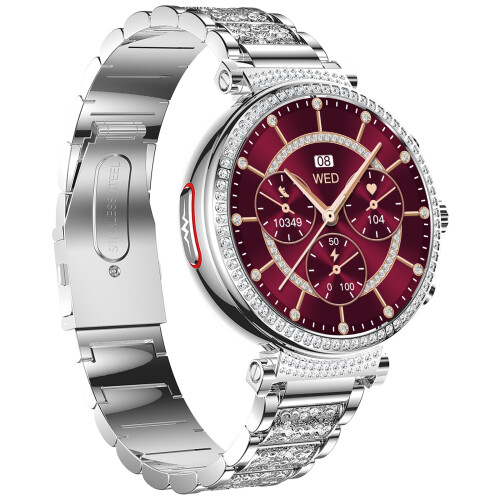 (Silver) Smartwatch TK28 Women ECG Bluetooth-compatible Cal 1
