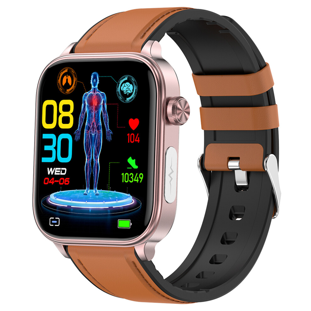 (Brown) Smartwatch Et570 Smart Watch With Bluetooth-Compat Brown 6914279738974