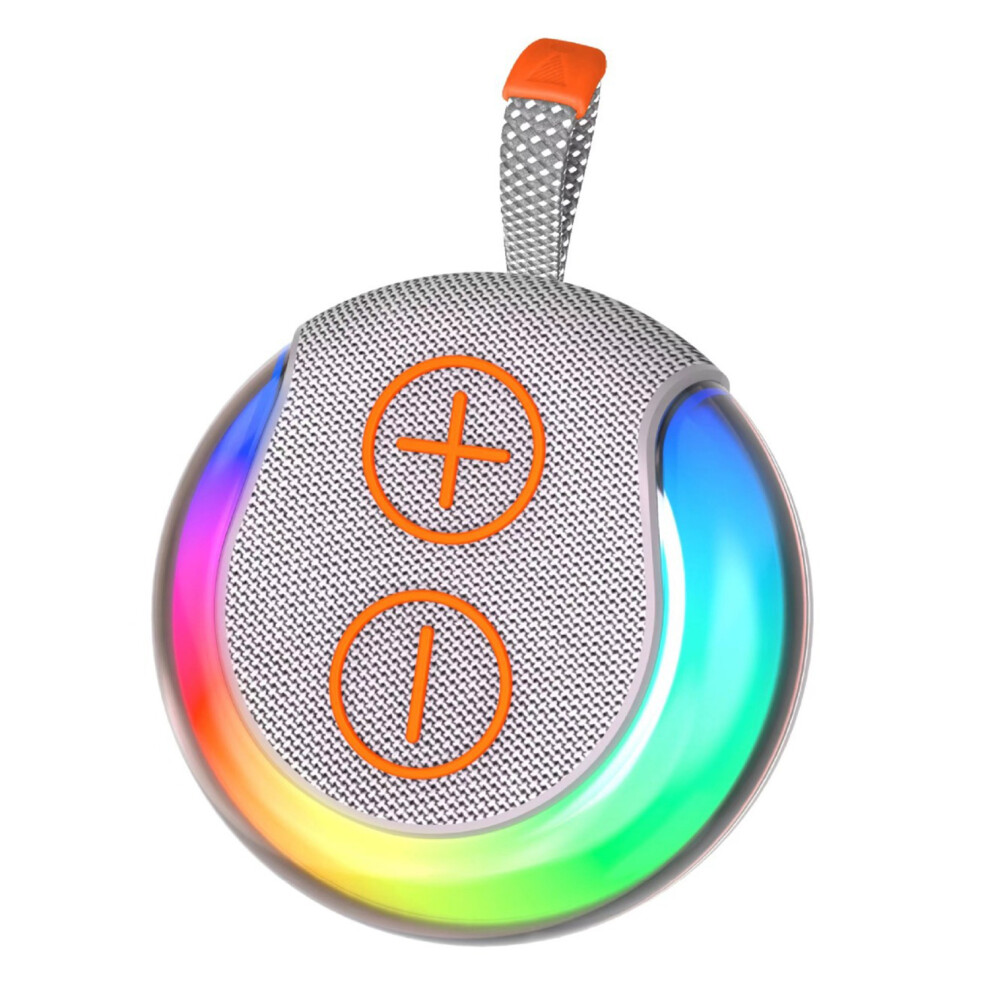 (Grey) Speaker Portable RGB Light Round Bluetooth-compa-image-OPC-PJKN8RT-NEW