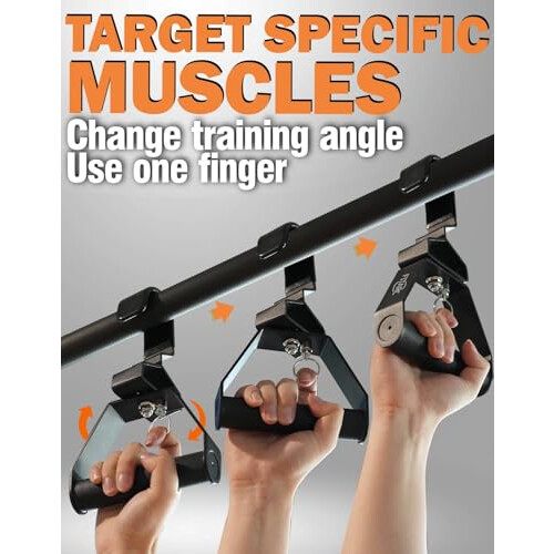 Fitarc Pull Up & Lat Pull Down Grip, 12-Level Adjustable, Wrist-Friendly Deadlift Handle, 2pcs, Patented 2