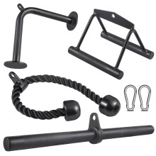 Workout Cable Machine Attachment for Home Gym, SERTT LAT Pulldown Attachments, Cable Accessories for Weight Training, Straight Pull Down Bar, Tricep