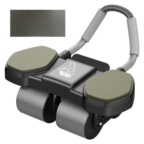 Ab Roller Wheel with Elbow Support, 2025 New Upgraded 4-Wheel Design ...