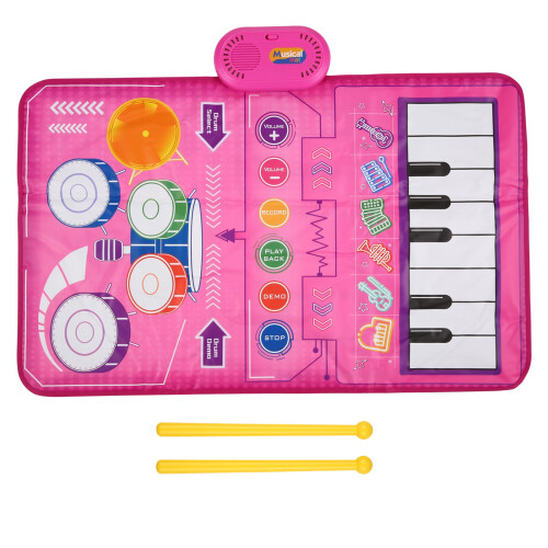 Musical Mat Piano Keyboard & Drum Mat with 2