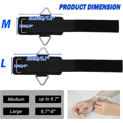 J Bryant Neoprene Padded Wrist Straps with Adjustable Triangular Hook&Loop and Secure Cuff Design for Cable Machines Workouts Strength Training 1