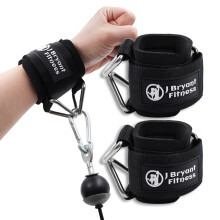 J Bryant Neoprene Padded Wrist Straps with Adjustable Triangular Hook&Loop and Secure Cuff Design for Cable Machines Workouts Strength Training