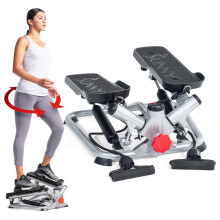 Sunny Health & Fitness Advanced Twist Stepper Machine with Resistance Bands, Portable Mini Stair Stepper Aerobic Indoor Exercise Equipment for Full