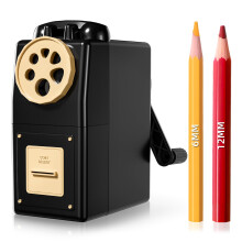 ZMOL Manual Hand Crank Pencil Sharpener for Color Pencil 6 Sizes for 6-12mm Colored Pencils 5 Adjustable Tip Settings Large Shavings Box