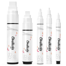 5 White Chalkboard Chalk Pens - White Dry Erase Markers for Blackboard, Chalkboard Signs, Windows, Glass | Variety pack - Fine & Jumbo Size Ink Pens