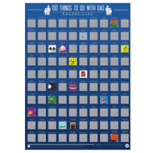 100 Things To Do With Dad Bucket List Scratch Poster Father's Day Christmas Birthday Gift Interactive Bucket List