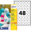 Avery Removable, Printable, Multi Purpose Circle Labels, Multi Surface, ? 25 mm, White, 48 Labels per Sheet, 1200 Blank Labels per Pack (L4850REV-25) 1