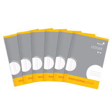 Silvine A4 Book Keeping Ledger, 32 Pages Printed 'Double Entry' - Ref SJA4L-P [Pack of 6]