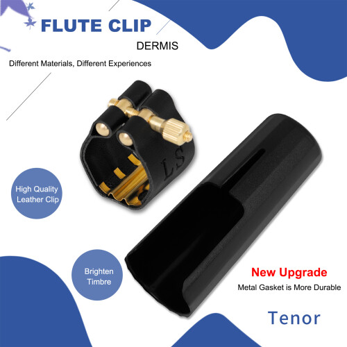 Saxophone Metal Buckle Leather Clip + Cap Single 2