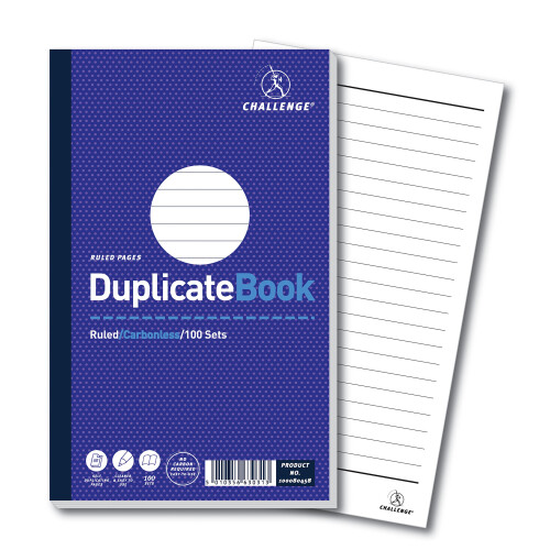 Challenge Challenge Duplicate Book, Carbonless, 100 Pages, 5 pack (210 x 130 mm) 1
