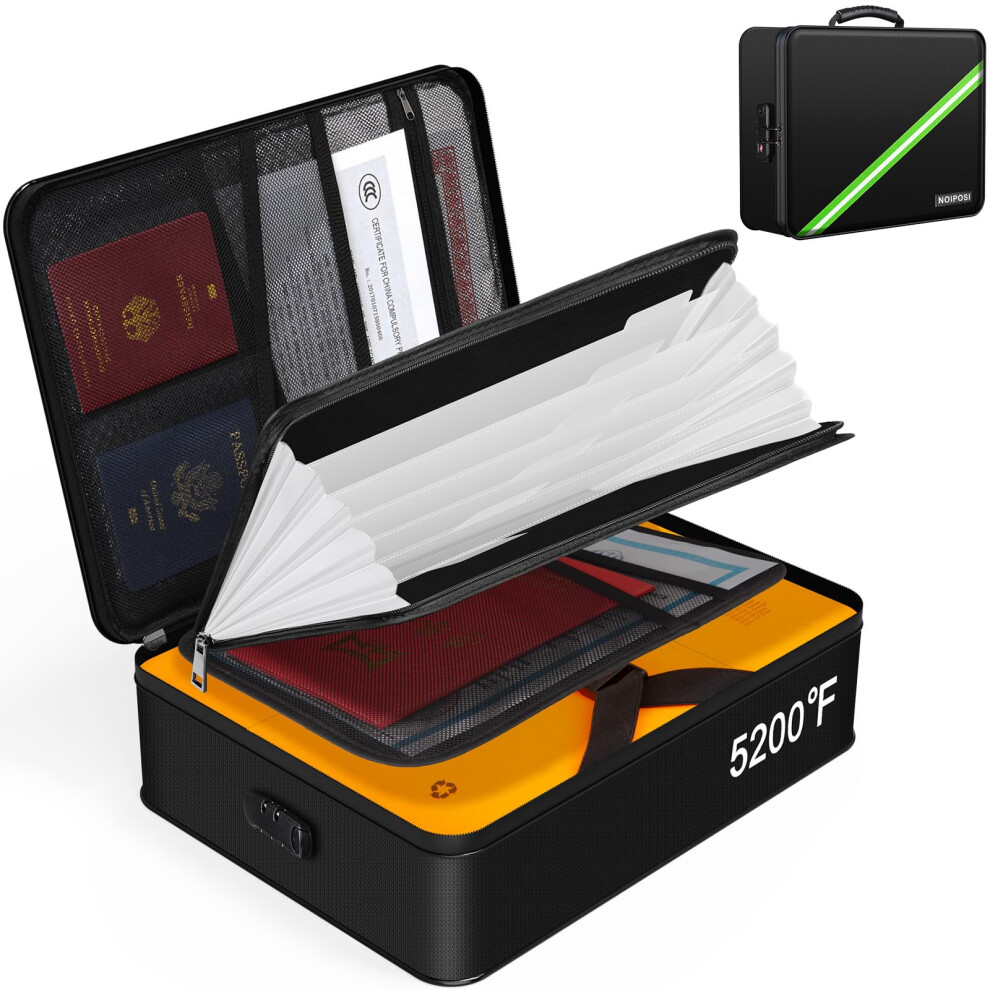 Noiposi Fireproof Document Box With 5200? Heated Insulated, Waterproof And Fireproof Document Storage With Lock,Home Safe Storage Document Organiser 3834207031331