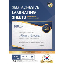 No Heat Laminating Sheets Self Sealing A4 Size, (23 x 30 cm), 20 Sheets, 100 Micron Thickness, No Machine Self Adhesive Laminating Sheets [Letter