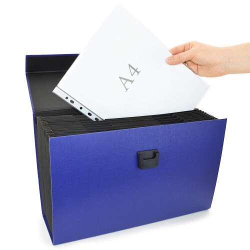 Rapesco 1553 19-Part Expanding Box File Document Organiser, A4+, Blue 2