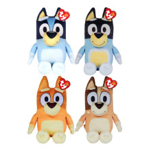 TY Bluey Beanie Babies Set of 4 ? Bluey, Bingo, Bandit, Chilli 27CM ? Soft Plush Toy for Kids, Collectible, Cuddly Plushies, Soft Play Toy for Boys