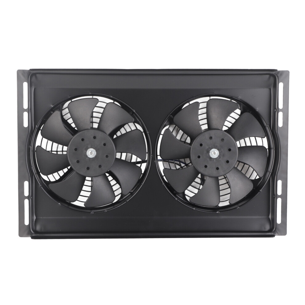 12V 80W Radiator Dual Cooling Fan Iron Frame High 9121376558108