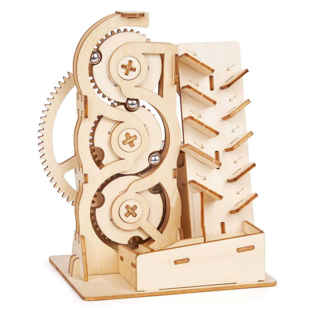Sarsumir 3D Wooden Puzzle Mechanical Gear Model 3D Wooden Craft Model Kits to Build Waterwheel Assembly Wooden Puzzle DIY Kits Building Construction-image-OPC-PJKNG6P-NEW