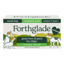 Forthglade Wet Dog Food For Senior Small Dogs 7 Years+ (12 x 150g Trays) - Grain Free Variety Pack with Lamb & Turkey with Veg, Dog Food with Natural