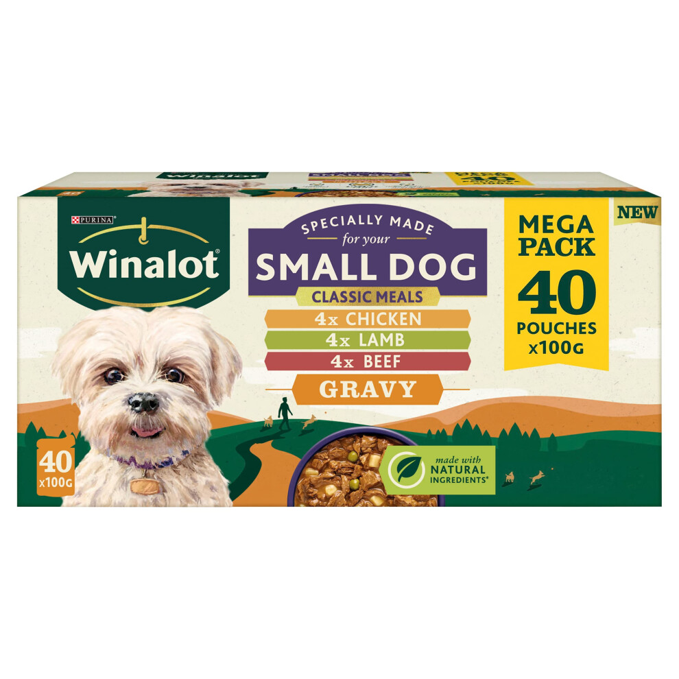 Purina Winalot Meaty Chunks Small Dog Mixed In Gravy Wet Dog Food 40X100g